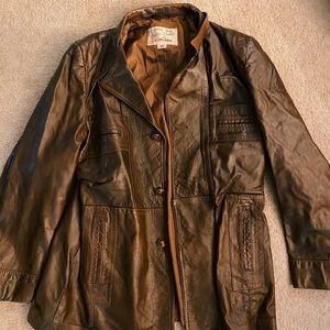 Brown leather jacket